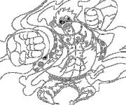 Coloriage et dessins gratuit One Piece Manga Luffy Gear 4 à imprimer