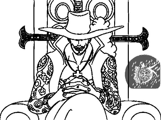 Coloriage et dessins gratuits One Piece Mihawk  à imprimer