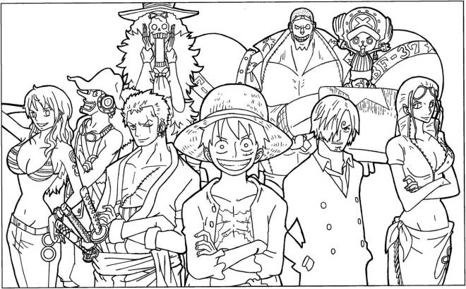 Coloriage et dessins gratuits One Piece Tout L'équipage à imprimer
