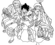Coloriage Zoro, Luffy et Law 