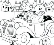 Coloriage &agrave; imprimer Oui Oui voiture
