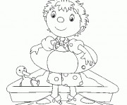 Coloriage Oui Oui dans la piscine