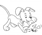 Coloriage Oui Oui et son chien gratuit