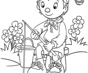 Coloriage et dessins gratuit Oui Oui fait de la pêche à imprimer