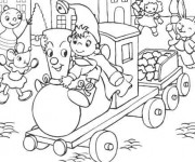 Coloriage et dessins gratuit Oui Oui prend le train à imprimer