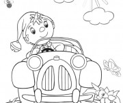 Coloriage Oui-Oui voiture