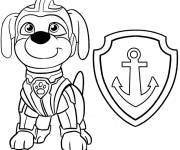 Coloriage Badge de Zuma Pat patrouille Super patrouille
