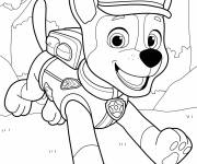 Coloriage Chien policier Chase de Pat Patrouille la super Patrouille