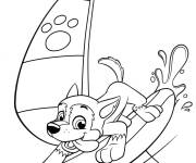 Coloriage Chiot Brave en voilier