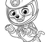 Coloriage Chiot Kitty sur Moto Super Pat Patrouille