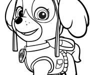 Coloriage Chiot mignonne Skye en portrait