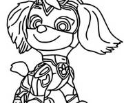 Coloriage Chiot puissante Skye de Pat patrouille Super patrouille