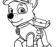 Coloriage Chiot Rocky avec son &eacute;quipement