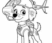 Coloriage et dessins gratuit Chiot super et son h&eacute;licopt&egrave;re Pat patrouille Super patrouille à imprimer
