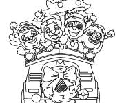 Coloriage Chiots de Pat Patrouille la super Patrouille c&eacute;l&egrave;brent le Noel