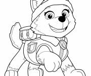 Coloriage Everest de neige de Pat Patrouille la super Patrouille 