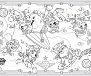 Coloriage Illustration de l'&eacute;quipe Pat Patrouille Super Patrouille cp