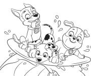 Coloriage L'amusement des amis dans Pat patrouille Super patrouille
