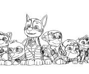 Coloriage L'&eacute;quipe de la super patrouille de paw patrol