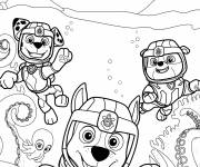 Coloriage L'&eacute;quipe de sauvetage du Super Patrouile est pr&ecirc;te