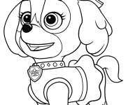 Coloriage La belle Skye de Mighty Paws pendant son anniversaire