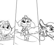 Coloriage Les chiots mignons et adorables du film Mighty Pups Paw Patrol
