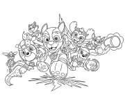 Coloriage Les membres de l'&eacute;quipe de chiots de Super Patrouille film