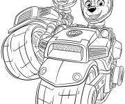 Coloriage Marcus sur Moto Super Pat Patrouille