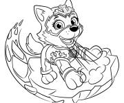 Coloriage Mighty Pup Everest dans Pat Patrouille La Super Patrouille