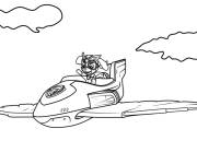 Coloriage Pat Patrouille La Super Patrouille Stella en air sur son avion