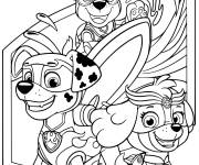 Coloriage Pat Patrouille Mighty Pups &agrave; colorier