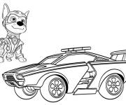 Coloriage Pat patrouille Super patrouille et une voiture de course