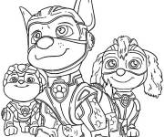 Coloriage Pat patrouille Super patrouille film des Stella, Ruben et Chase