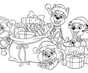 Coloriage Pat Patrouille Super Patrouille No&euml;l en ligne