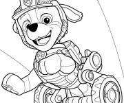 Coloriage Rex joyeux du film Pat Patrouille la super Patrouille