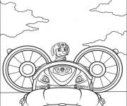 Coloriage Sc&egrave;ne de Zuma sur son bateau