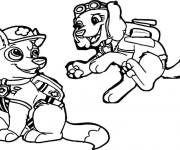 Coloriage Skye et son ami du film Pat Patrouille La Super Patrouille