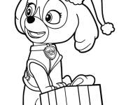 Coloriage Skye re&ccedil;oit un cadeau d'anniversaire