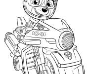 Coloriage Stella Super Patrouille sur moto