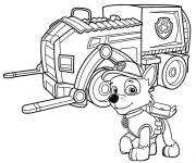 Coloriage Super Chiot Rocky et son camion