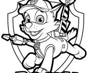Coloriage Super Pup de Pat avec son jeton  patrouille Super patrouille
