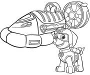 Coloriage Zuma avec son bateau Pat Patrouille Super Patrouille