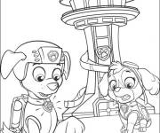 Coloriage Zuma et Skye de V&eacute;hicule Zuma