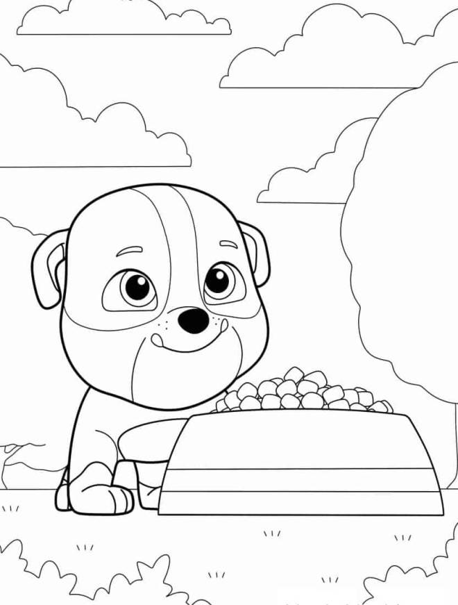 Coloriage et dessins gratuits Bébé Ruben aime manger à imprimer