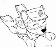 Coloriage Chiot Chase nage