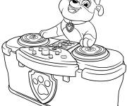 Coloriage Chiot Ruben come DJ