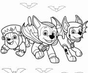 Coloriage Les chiots de Pal Patrouille et le déguisement d'Halloween