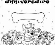 Coloriage les chiots te souhaitent un joyeux anniversaire