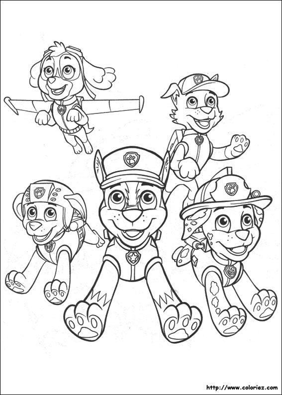 Coloriage Pat Patrouille en ligne dessin gratuit à imprimer