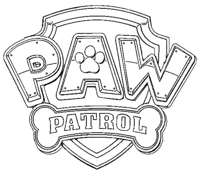 Coloriage Pat Patrouille logo dessin gratuit à imprimer